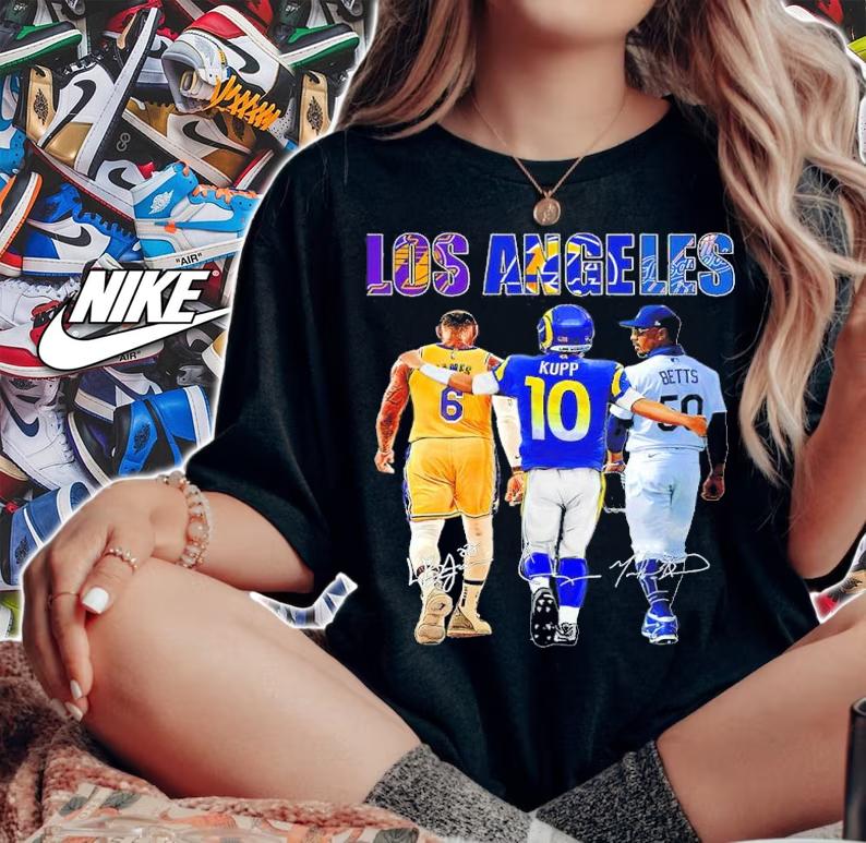 Los Angeles LeBron James Vs Cooper Kupp And Mookie Betts Signatures Shirt woman shirt