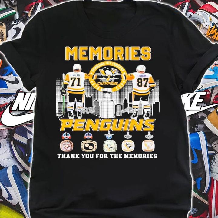 Memories Penguins Evgeni Malkin And Sidney Crosby Signatures Thank You For The Memories Shirt shirt