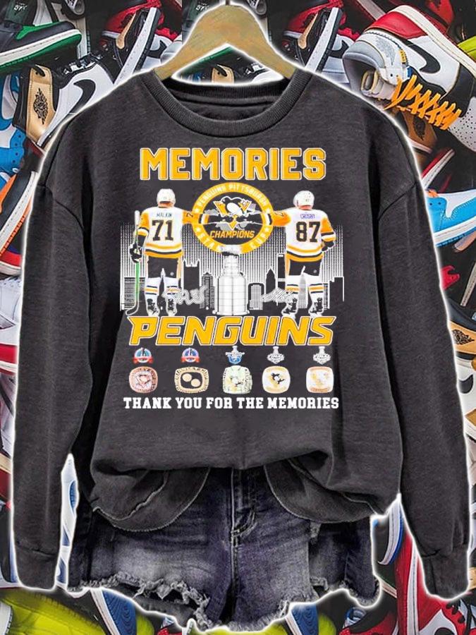 Memories Penguins Evgeni Malkin And Sidney Crosby Signatures Thank You For The Memories Shirt sweatshirt