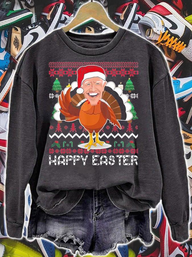 Santa Joe Biden Turkey Happys Easter Christmas T-Shirt sweatshirt