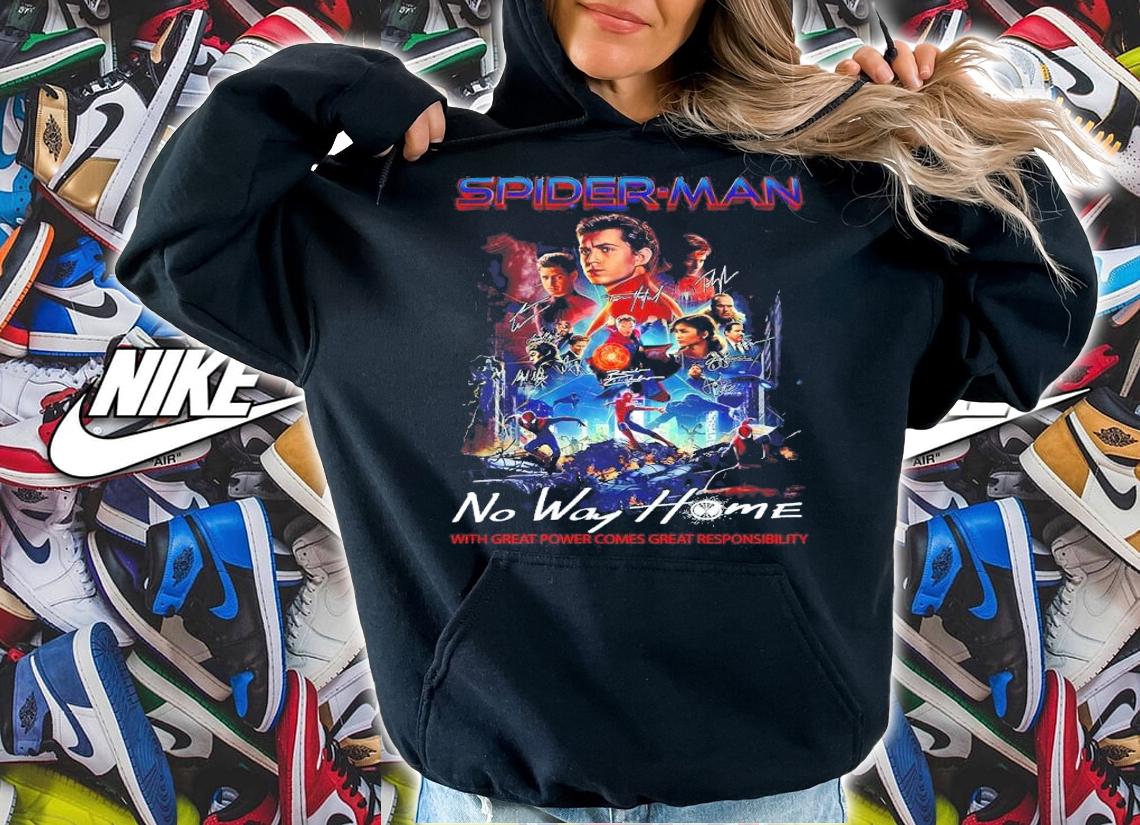 Spider-Man No Way Home With Great Power Comes Great Responsibility Signatures Shirt hoodie
