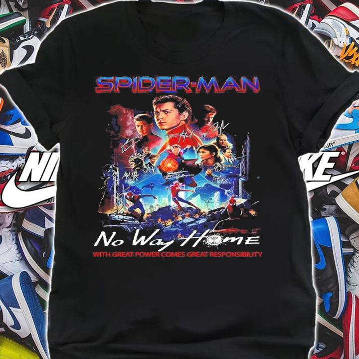Spider-Man No Way Home With Great Power Comes Great Responsibility Signatures Shirt shirt