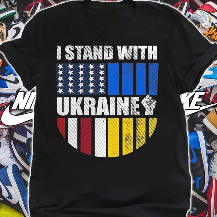 Support Ukraine Ukrainian Flag ,I Stand With Ukraine USA Flag T-Shirt shirt