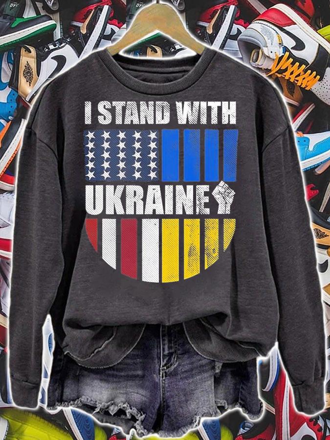 Support Ukraine Ukrainian Flag ,I Stand With Ukraine USA Flag T-Shirt sweatshirt