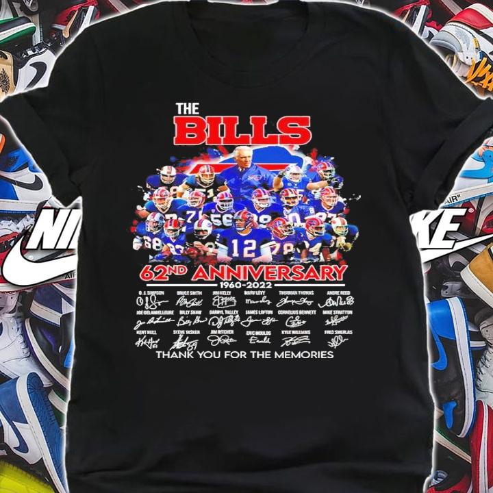 The Bills 62nd Anniversary 1960-2022 Signatures Thank You For The Memories Shirt