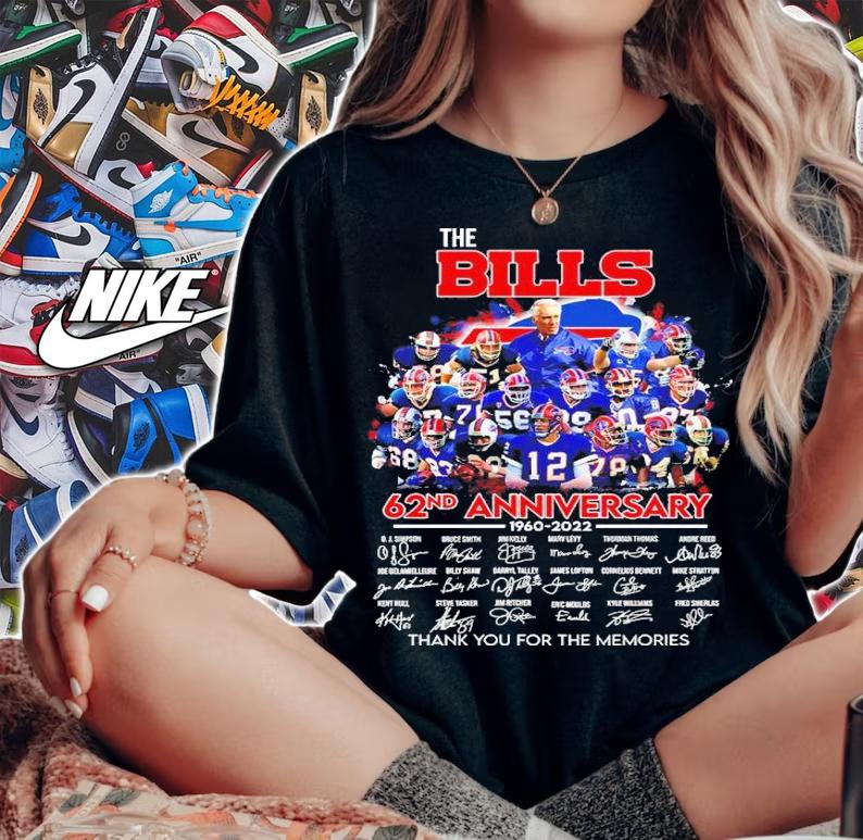 The Bills 62nd Anniversary 1960-2022 Signatures Thank You For The Memories Shirt