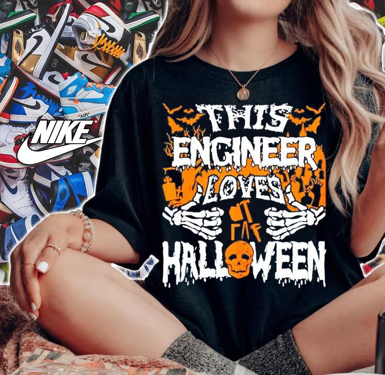 This Engineer Loves Halloween Funny Engineering Techie T-Shir t-shirt