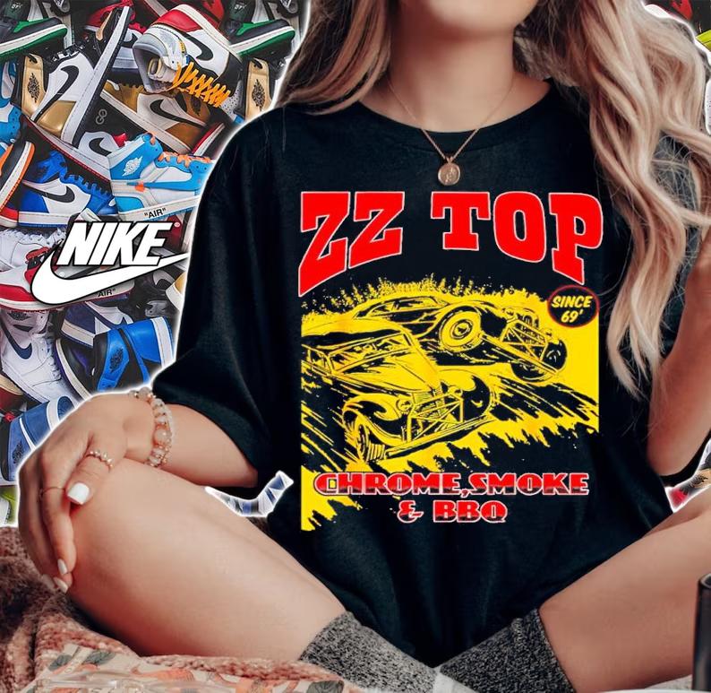 ZZ Top Chrome Smoke And BBQ Shirt woman shirt