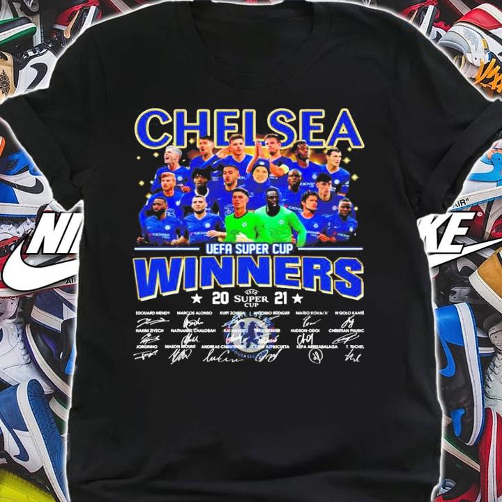 Chelsea Winners UEFA Super Cup 2021 signatures shirt shirt
