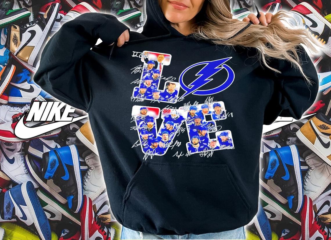 Love Tampa Bay Lightning signatures all team shirt