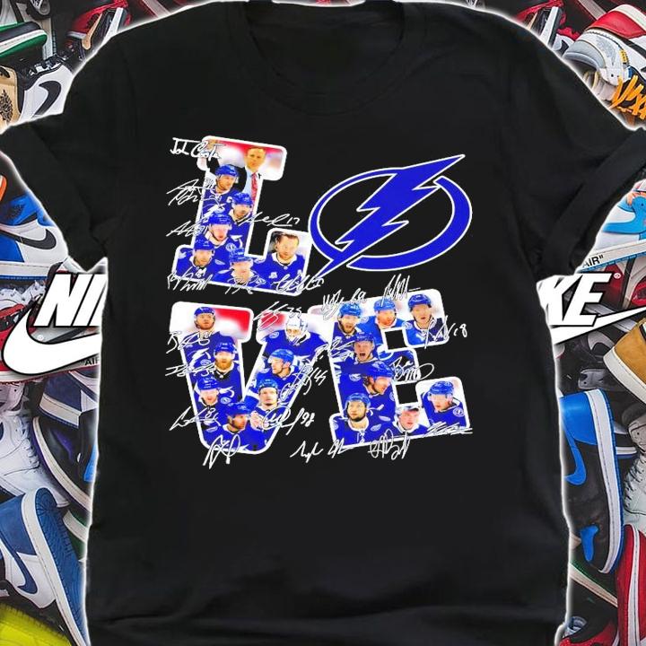 Love Tampa Bay Lightning signatures all team shirt