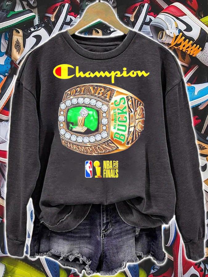 Official Champion 2021 NBA Milwaukee Bucks shirt sweatshirt