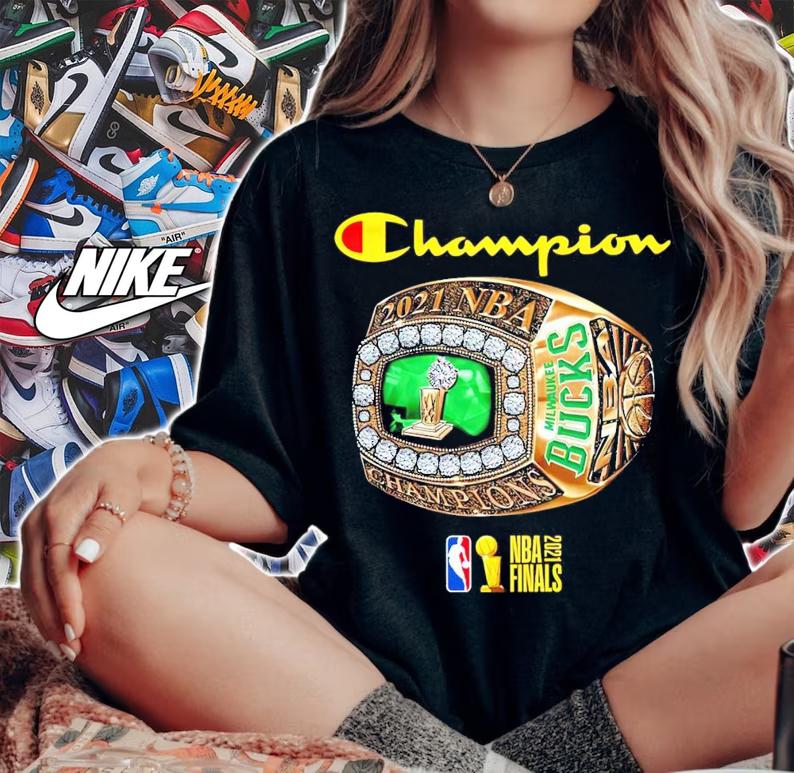 Official Champion 2021 NBA Milwaukee Bucks shirt woman shirt