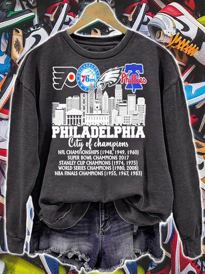 Philadelphia Flyers Philadelphia 76ers Philadelphia Eagles Philadelphia Phillies Philadelphia City Of Champions 2022 T-Shirt