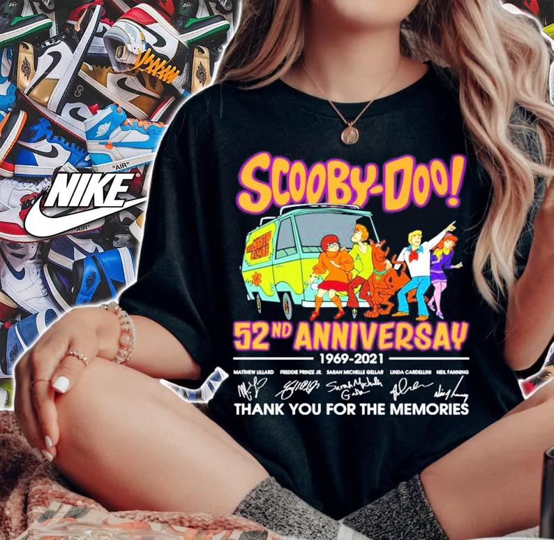 Scooby Doo 52nd anniversary 1969-2021 signatures shirt