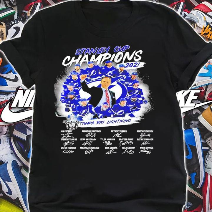 Tampa Bay Lightning win Stanley Cup champions signatures shirt