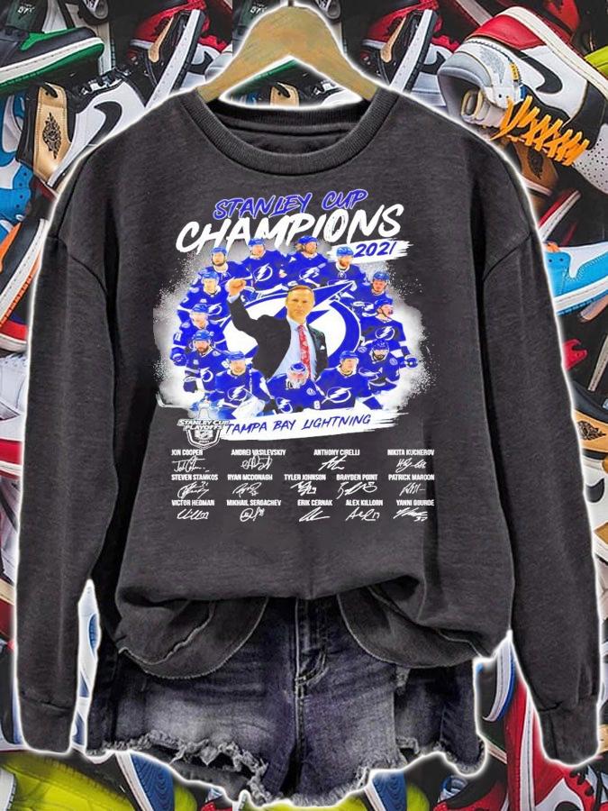 Tampa Bay Lightning win Stanley Cup champions signatures shirt