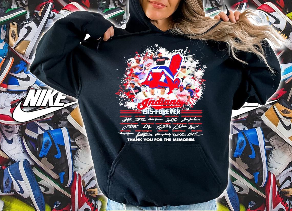 The Indians 1915 forever signatures thank you for the memories shirt hoodie