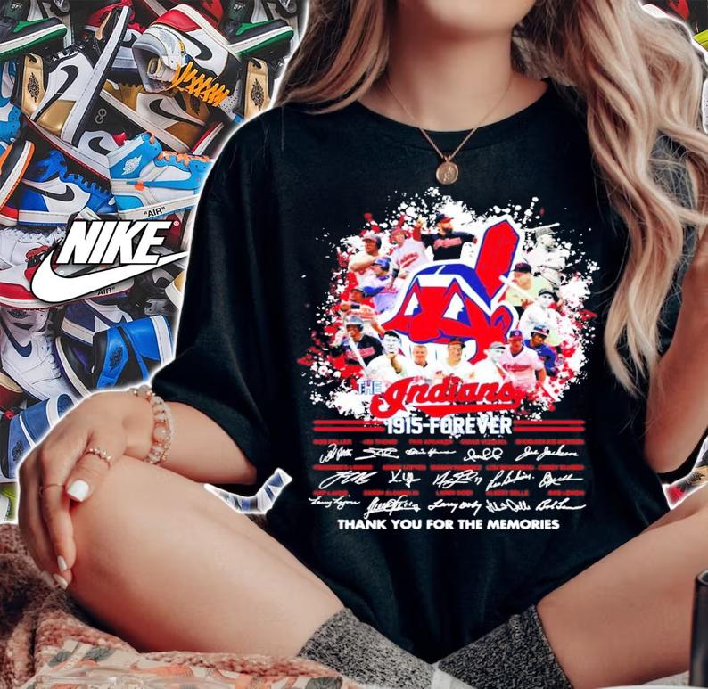The Indians 1915 forever signatures thank you for the memories shirt woman shirt