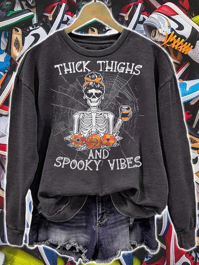 Thick Thighs And Spooky Vibes For A Thick Thighs Witch Vibes Shirt