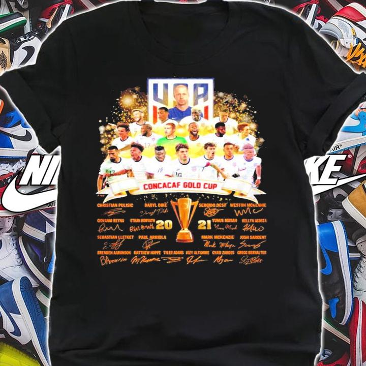 USA Concacaf Gold Cup Champions all team signatures t-shirt