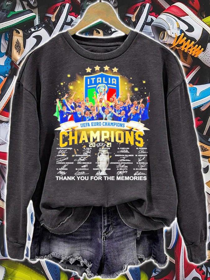 Win Italia Champions 2021 signatures shirt sweatshirt
