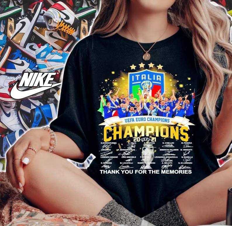 Win Italia Champions 2021 signatures shirt woman shirt