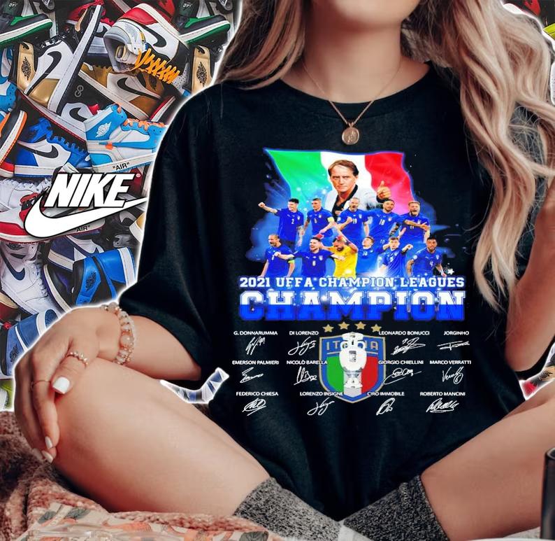 2021 UEFA Champion Leagues Champion signatures shirt woman shirt