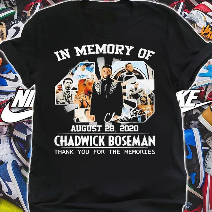 In memory of August 28 2020 Chadwick Boseman thank You for the memories T-shirt shirt