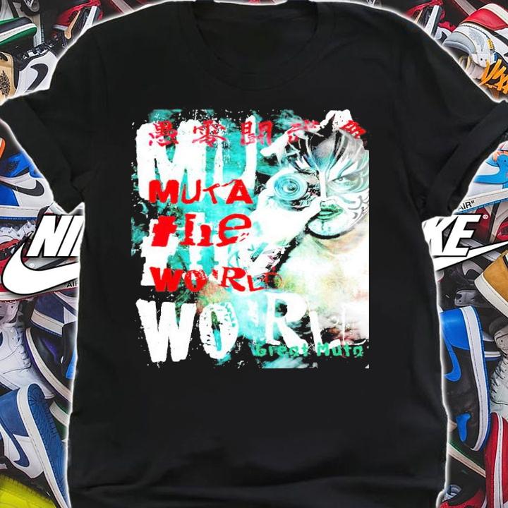 Men's Pro-Wrestling noah muta the world white over Shirt shirt