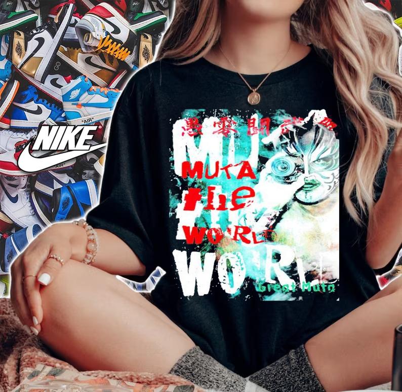 Men's Pro-Wrestling noah muta the world white over Shirt woman shirt