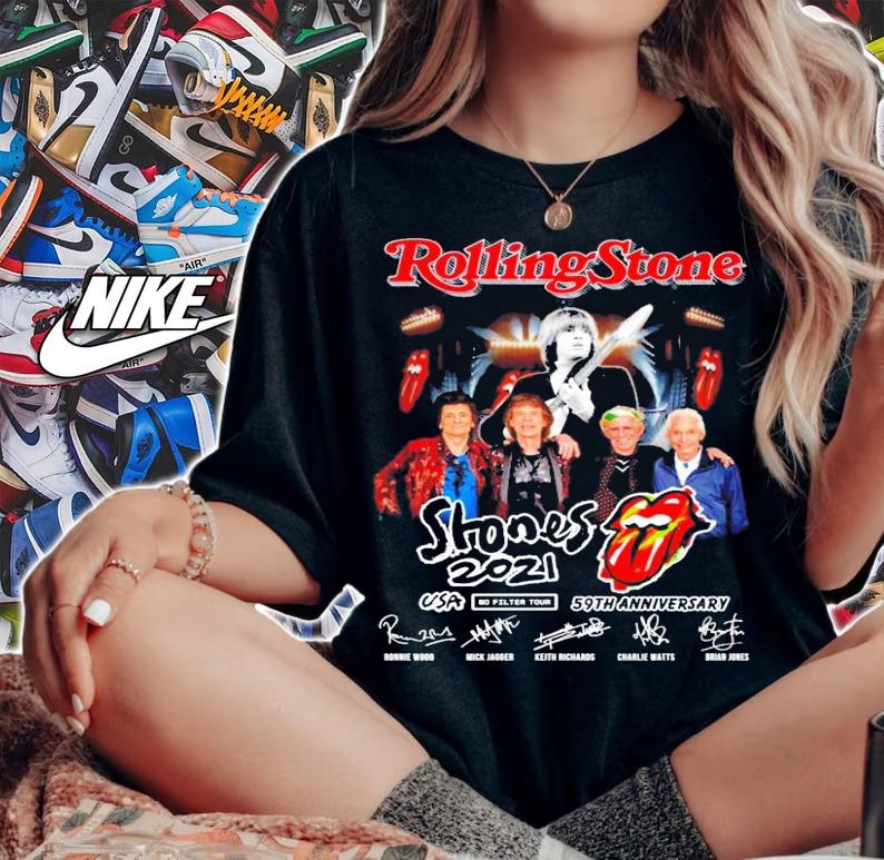 Rolling Stone 2021 USA 59th anniversary signatures shirt woman shirt