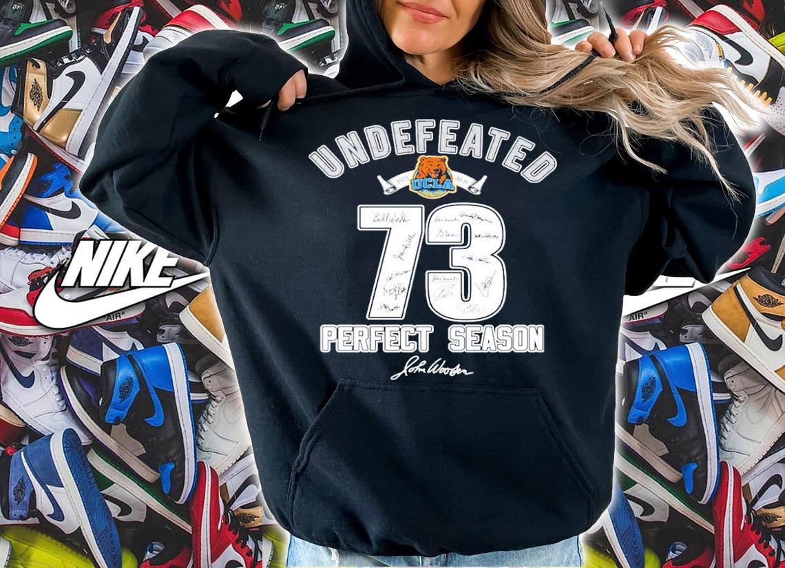 Undefeated UCLA Bruins 73 perfect season signature t-shirt hoodie