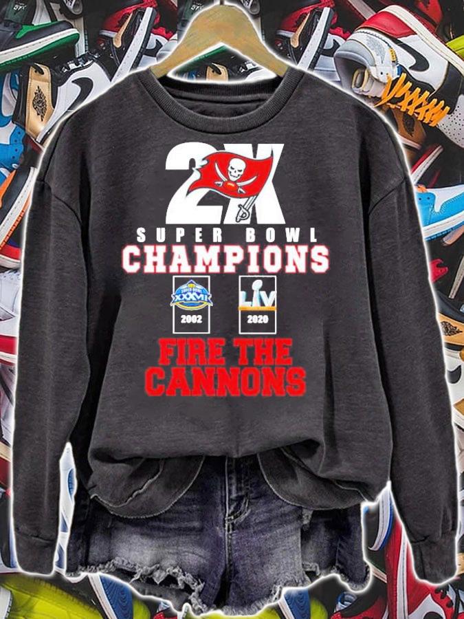 2X Super Bowl Champions fire the Cannons Tampa Bay Buccaneers shirt sweatshirt