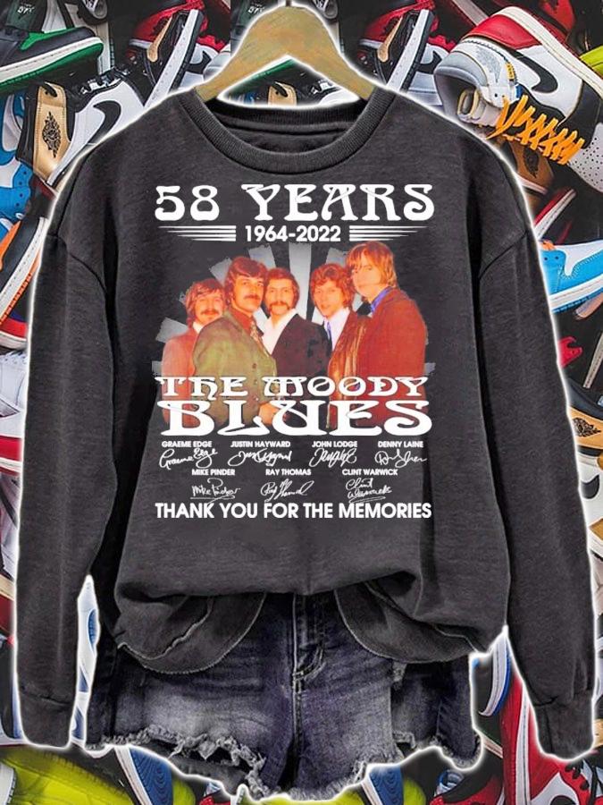 58 years 1964-2022 The Moody Blues Signatures Thank You For The Memories Shirt sweatshirt