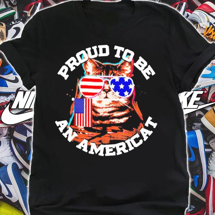 Cat proud to be an Americat shirt shirt
