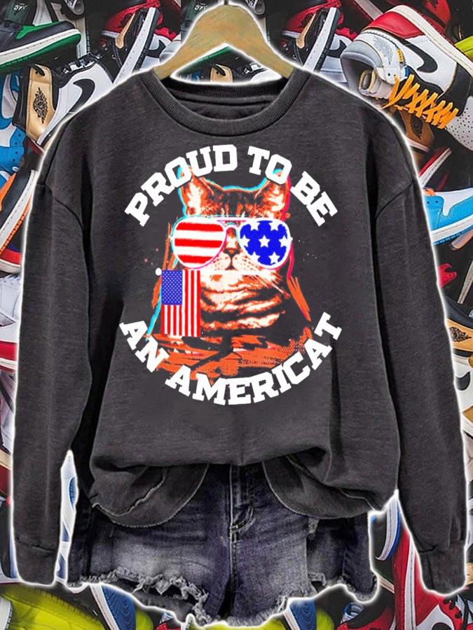 Cat proud to be an Americat shirt sweatshirt