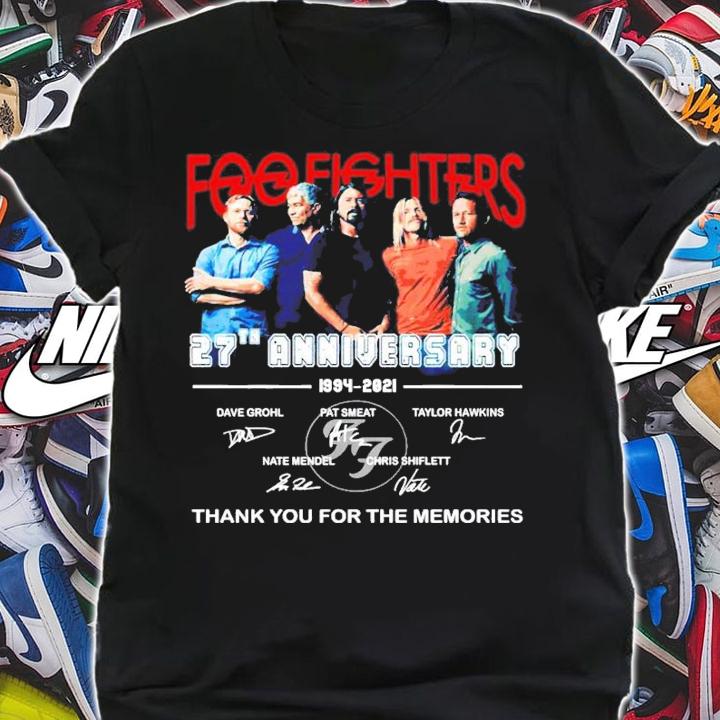 Foo Fighters 27th anniversary 1994-2021 thank you for the memories shirt shirt