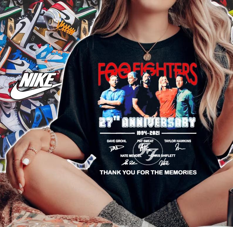 Foo Fighters 27th anniversary 1994-2021 thank you for the memories shirt woman shirt