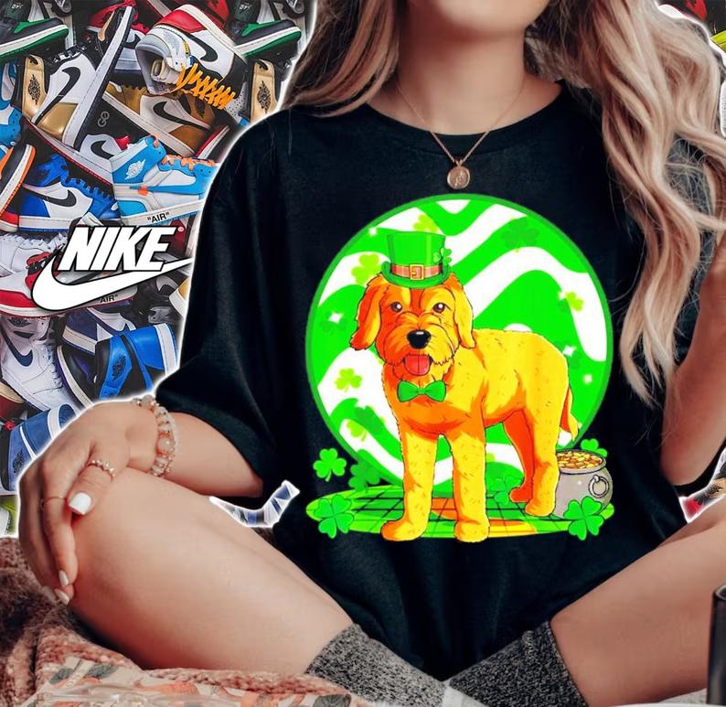 Goldendoodle dog St.Patrick's Day Leprechaun shirt woman shirt