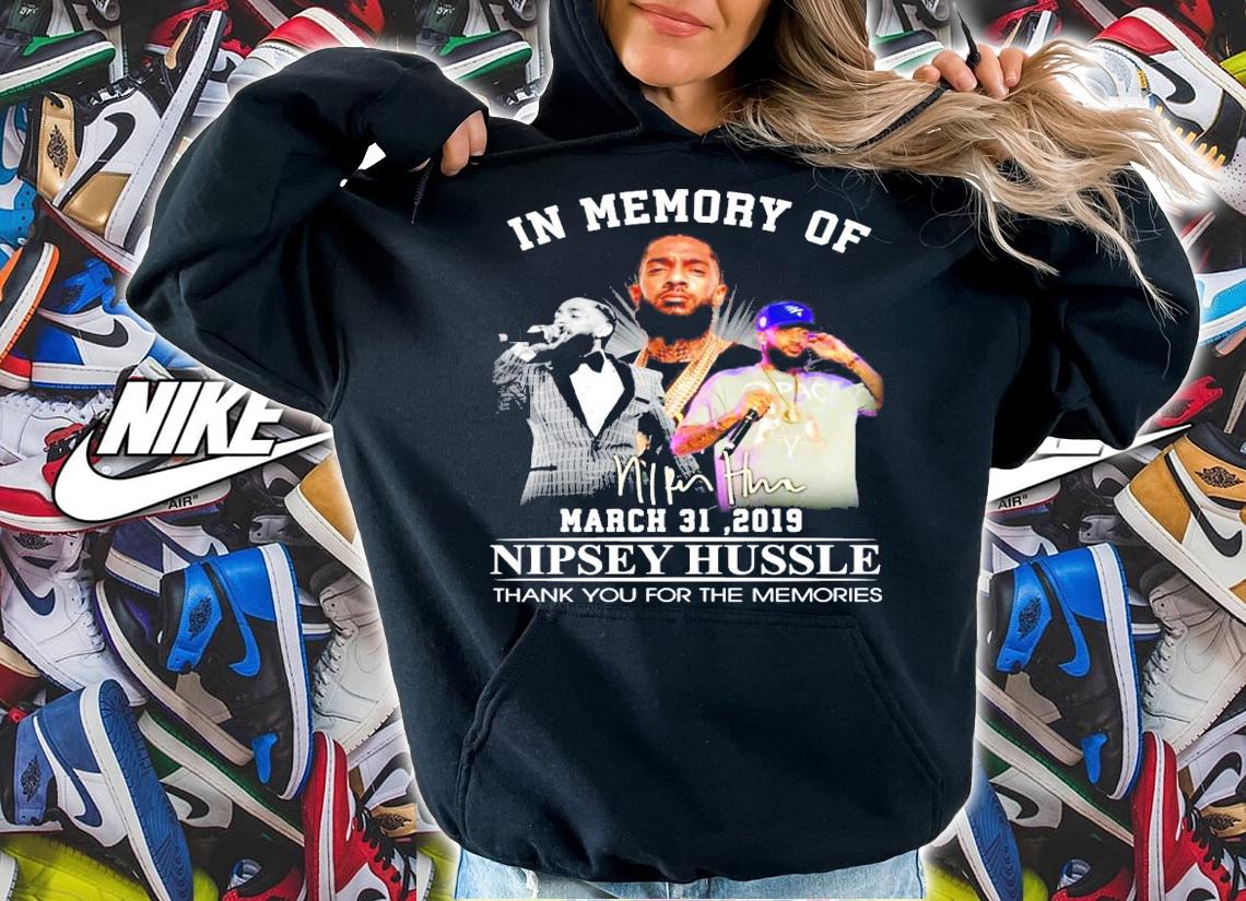 In memory of Nipsey Hussle thank you for the memories signature shirt hoodie