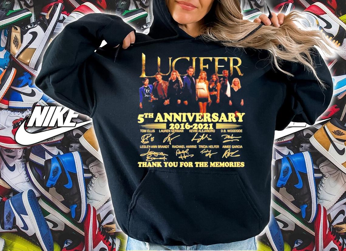 Lucifer 5th anniversary 2016-2021 thank you for the memories shirt hoodie