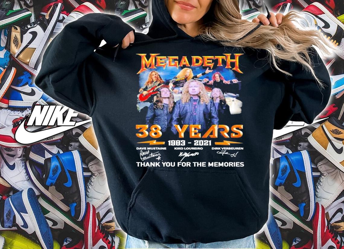 Megadeth 38th years 1983 2021 signatures shirt