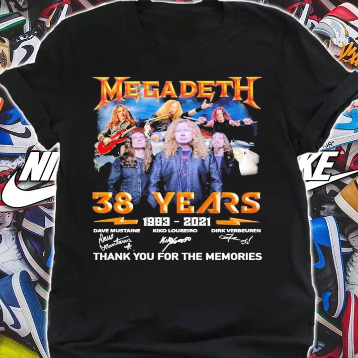 Megadeth 38th years 1983 2021 signatures shirt