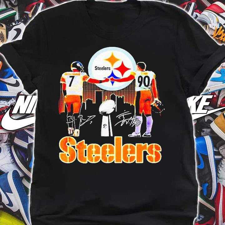 Pittsburgh Steelers Ben Roethlisberger and T. J. Watt signatures T-shirt shirt