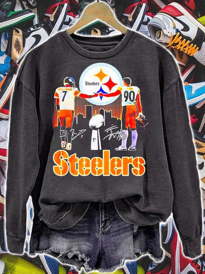 Pittsburgh Steelers Ben Roethlisberger and T. J. Watt signatures T-shirt sweatshirt