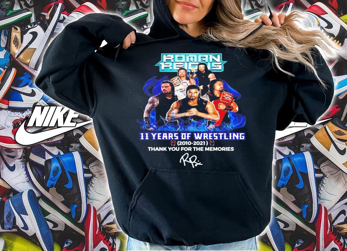 Roman Reigns 11 years of Wrestling 2010-2021 signature t-shirt