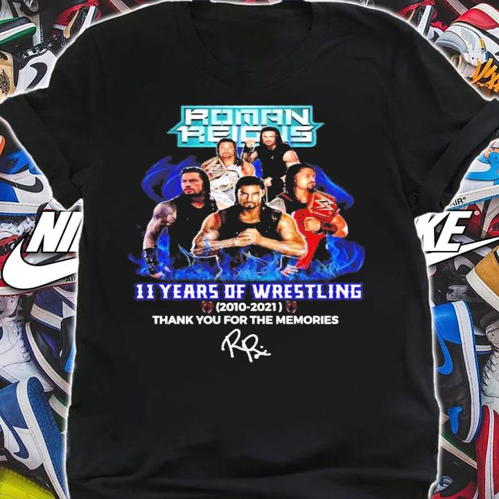 Roman Reigns 11 years of Wrestling 2010-2021 signature t-shirt