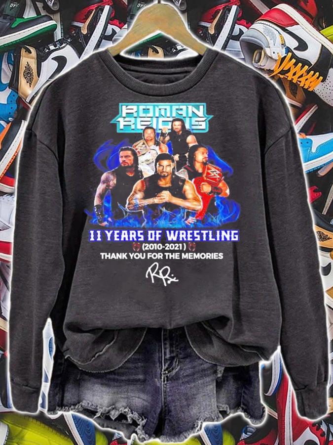 Roman Reigns 11 years of Wrestling 2010-2021 signature t-shirt