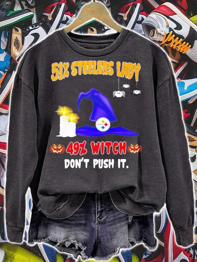 51% Steelers Lady 19% Witch don't push it shirt sweatshirt